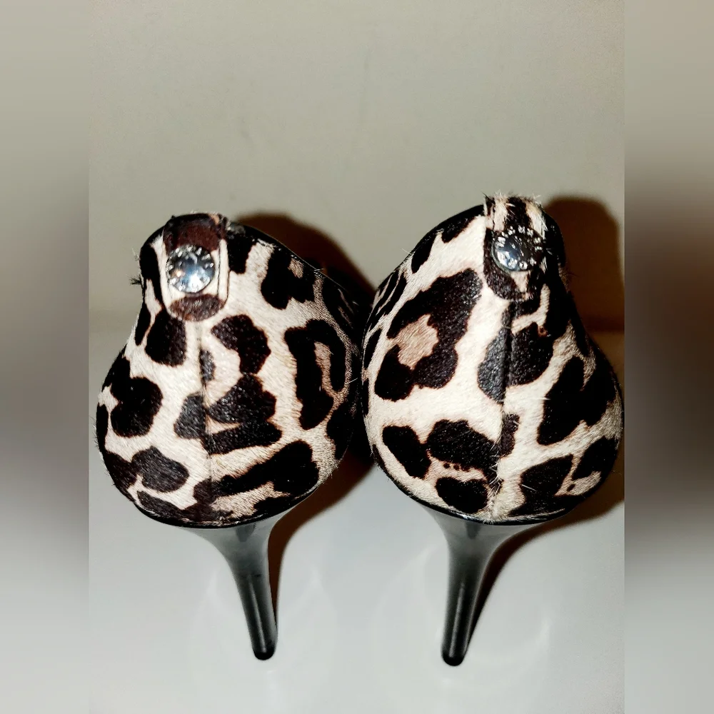 MICHAEL KORS MK Flex Mid Pump Cream Printed Haircalf Cheetah Print Size: 10M EUC - Picture 4 of 10